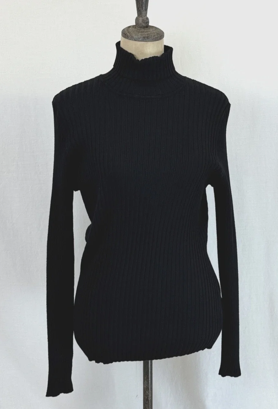 NWT Soya Concept Boutique Ribbed Knit Black Turtleneck Sweater #0424 Size XS